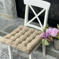 thumbnail image 3 of Velvet Square Chair Cushion Beige, 3 of 8
