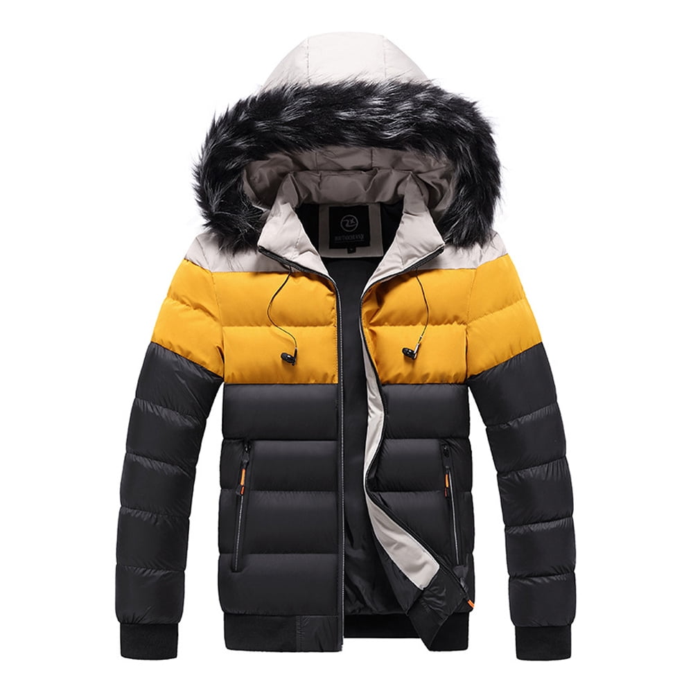 Yellow coat with 2025 black fur hood