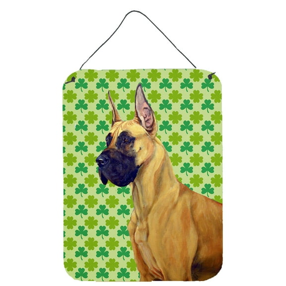Carolines Treasures LH9175DS1216 Great Dane St. Patricks Day Shamrock Portrait Wall or Door Hanging Prints 12WX16H