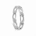 thumbnail image 2 of 925 Sterling Silver Christian Fish Loop Stackable Band Ring, Simplistic Minimal Bands Women Ring, 2 of 3