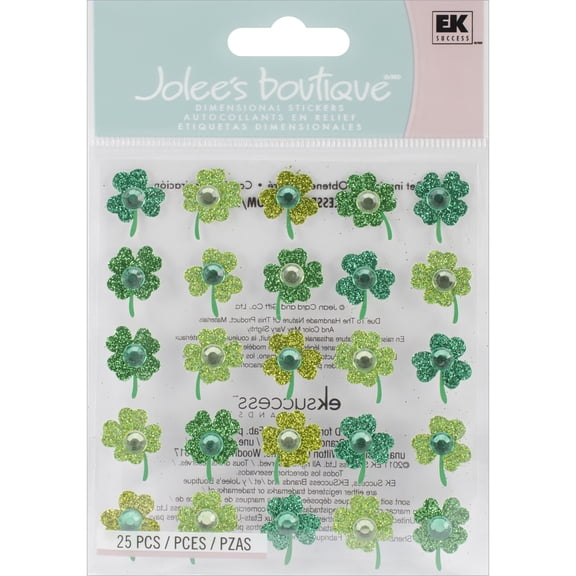 Jolee's Cabochon Dimensional Repeat Stickers-Clover Repeats