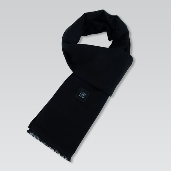 USB Powered Heated Scarf for Men and Women, Electric Warming Scarf, Soft Winter Neck Warmer, Rechargeable Cold Weather Scarf, Unisex Heating Scarf, Smart Warming Scarf - Black