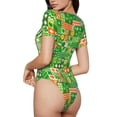 thumbnail image 2 of Balery St Patrick's Day6 Body de cuello redondo de manga corta para mujer Tops de manga corta Tops básicos-Small, 2 of 7