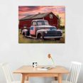 thumbnail image 2 of COMIO Farmhouse Car Wooden Wall Art: Rustic Barn Rusty Truck Artwork Classic Rural Landscape Print Countryside Scenery Framed Painting Picture Ready to Hang for Bedroom Office Living Room, 2 of 4