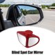 thumbnail image 2 of 1 pieza de espejo de punto ciego del lado del conductor delantero izquierdo rotación de 360 grados ajustable espejo retrovisor convexo de gran angular de doble cara universal para automóviles rojo, 2 of 7