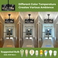 thumbnail image 6 of Fichiouy 18" Industrial Ceiling Fan Lights Farmhouse Cage Fandelier with Remote for Bedroom Black, 6 of 9