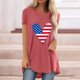 thumbnail image 2 of Mujeres moda casual día de la independencia impresión camisas manga corta suelta camisetas Fridja ghk515, 2 of 4