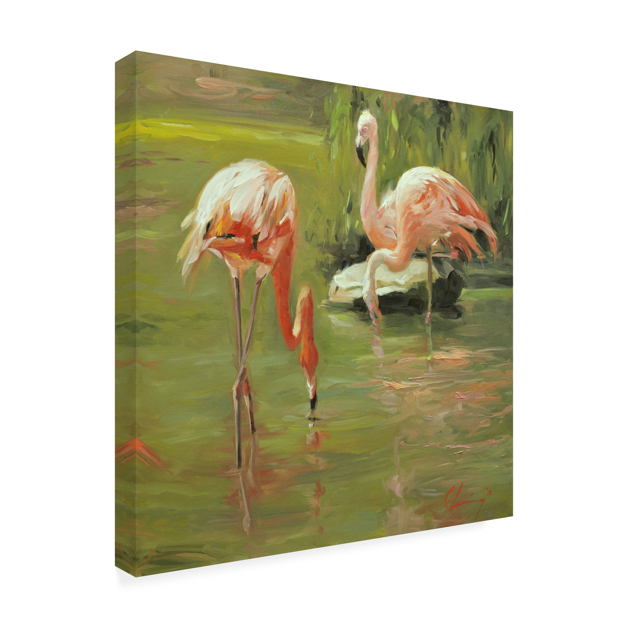 Trademark Fine Art 'Flamingo II' Canvas Art by Chuck Larivey