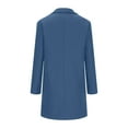 thumbnail image 5 of BXINGOHAI Men's Winter Coat Trench Big and Tall Overcoat Casual Single Breasted Mid-Long Pea Top Jacket Today Blue,2XL, 5 of 6