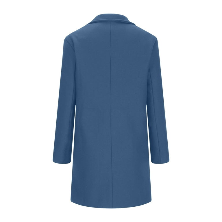 Husipze Men's Trench Coat Long Sleeve Notch Lapel Single Breasted