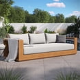 thumbnail image 2 of Pemberley Row Acacia Wood Natural Light Gray Outdoor Sofa Rectangular Weather-Resistant 83.5" Unassembled, 2 of 10