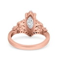 thumbnail image 3 of Rose Tone, Simulated Cubic Zirconia Size-10 Marquise Art Deco Wedding Engagement Bridal Ring 925 Sterling Silver, 3 of 7