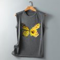 thumbnail image 2 of Gibobby Mujeres verano sin mangas cuello redondo estampado de camisetas sin mangas camisetas casuales blusa Top(Gris oscuro,XG), 2 of 3