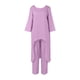thumbnail image 3 of Top De Manga Larga + Pantalones Camisas de mujer + Pantalones de pierna ancha Casual Algodón Lino Dama Chándal 2 piezas Traje de ropa Kuymtek Púrpura L para Mujer, 3 of 9
