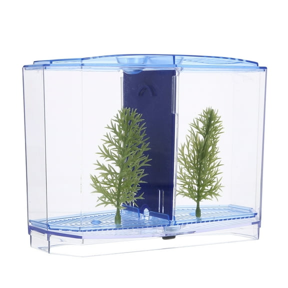 ifundom Clear Plastic Aquarium Tank for Small Fish and Hydroponic Plant Decor, Fish Bowl for Home and Office