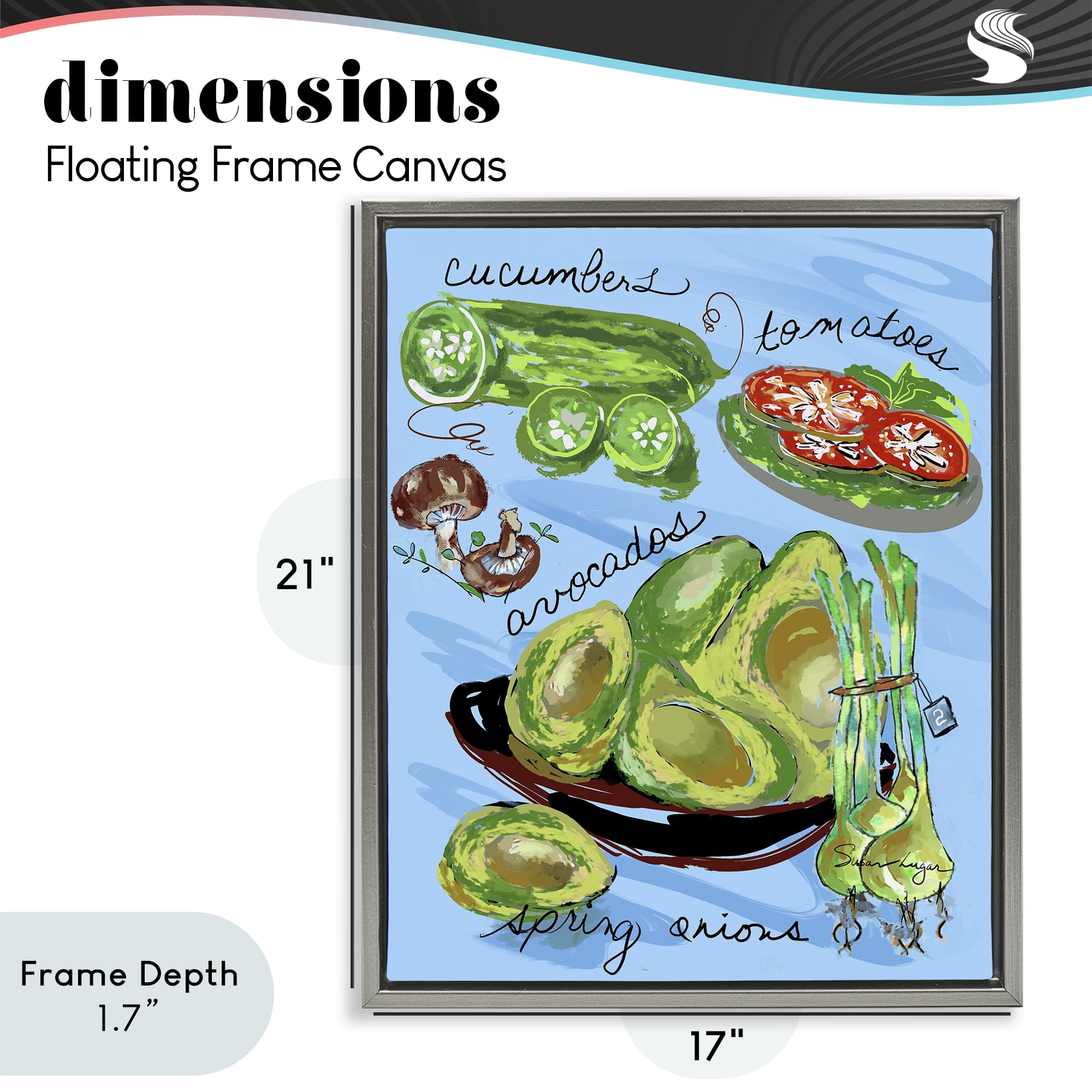 Stupell Industries Fresh Produce Collection Gray Framed Floater Canvas Wall Art, design by Susan Lugar