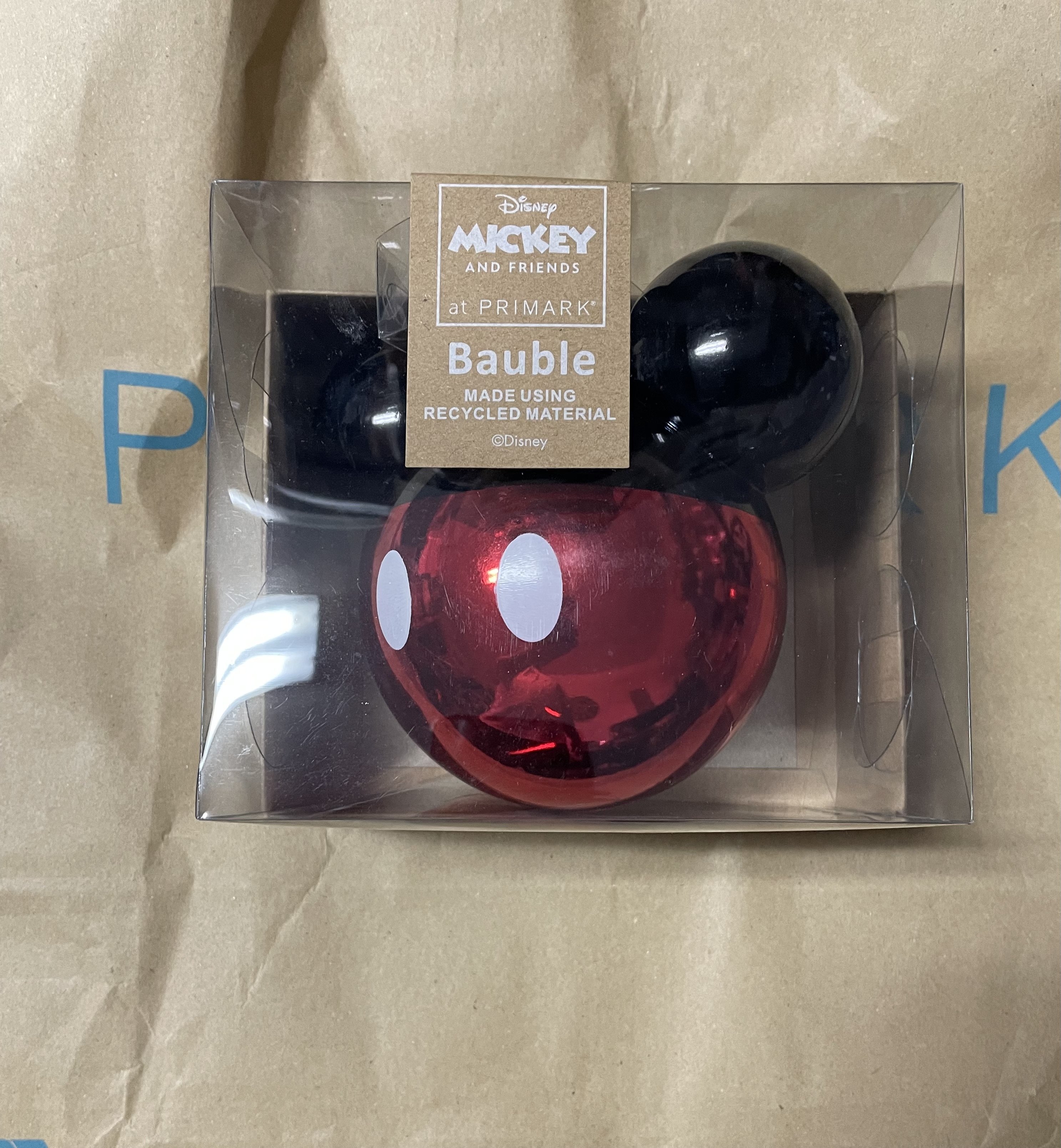 Disney Primark Large Mickey Mouse Bauble Ornament