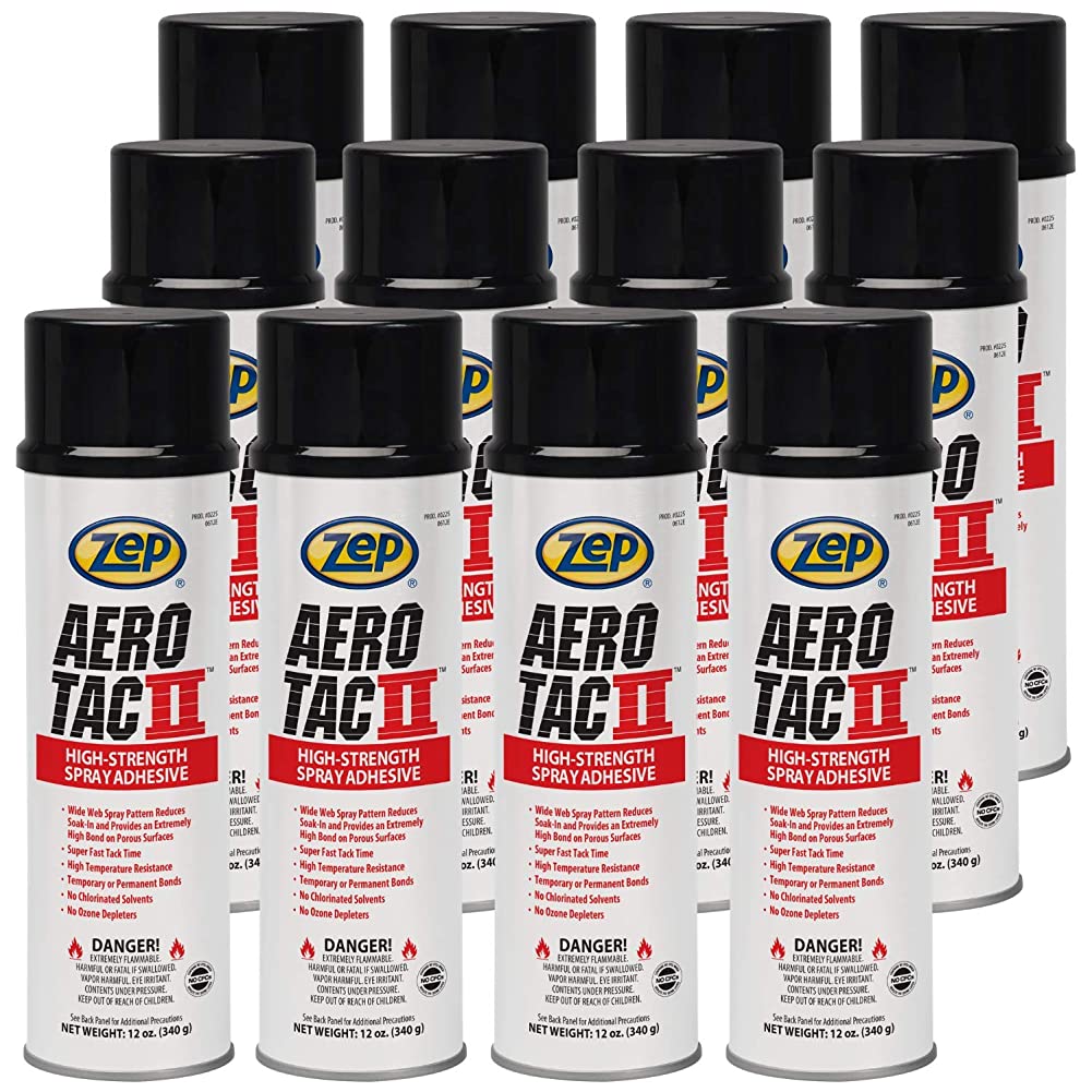 Zep Aero Tac II HeavyDuty Adhesive Spray 12 Oz 22501 (Case of 12