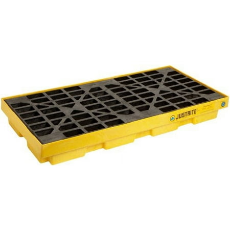 Drum Spill Containment Pallet, 24 gal Spill Capacity, 2 Drum, 2500 lb, Recycled Polyethylene