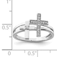 thumbnail image 2 of 925 Sterling Silver Diamond Crosses Ring Religious, 2 of 6
