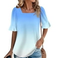 thumbnail image 1 of mfyjkho Tops Para Salir Para Mujer, Blusas De Verano Con Cuello Redondo Y Manga Corta Estampadas Para Mujer Tops Para Salir M, 1 of 6