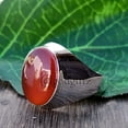 thumbnail image 2 of Red Carnelian Gemstone Ring | Handmade Silver Ring For Men | Statement Ring | 925 Sterling Silver Jewelry | Dainty Carnelian Gemstone Ring |, 2 of 10
