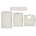thumbnail image 2 of Home Weavers Inc Luxury Collection 100% Cotton Non-Slip Bathroom Rug Set, Machine Washable- Bathroom Rug, Bath Rug 17"x24", 21"x34", 20"x20" - Ivory, 2 of 5