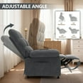 thumbnail image 5 of Segmart Power Lift Recliner Chair for Elderly, Heavy Duty 330lbs Antiskid Classic Fabric Linen Sofa Chair, 3 Motors Ergonomic Lounge Single Sofa with Overstuffed Arms and Remote Control, Grey, 5 of 10