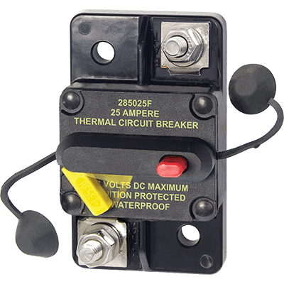 - Blue Sea Systems #7180 Circuit Breaker, Style 285, Surface Mount, DC 25A