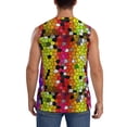 thumbnail image 4 of Fotbe Colorful Tie Dye Stained Glass 1 Men's Camiseta sin Mangas Estampada para Hombres, Playera Casual para Gimnasio, Entrenamiento, Playa-Small, 4 of 7