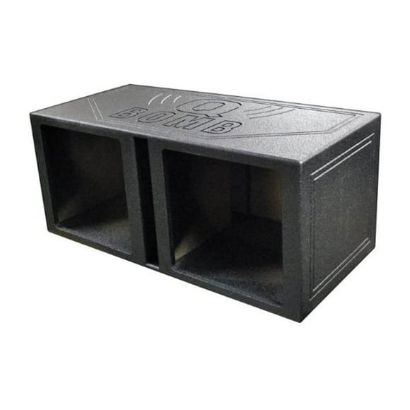 QPower QBOMB 15 Inch Vented Dual Subwoofer Enclosure Speaker Box, Square