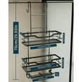 thumbnail image 2 of Consumest 3-Tier Hanging Shower Caddy Over the Door, Large Capacity Hanging Shower Organizer With Double Soap Holder & 8 Hooks Stainless Steel No Drilling Over Door Shower Shelf for Bathroom, Black, 2 of 7