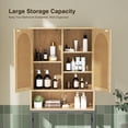 thumbnail image 3 of Conate Rattan Over The Toilet Storage Cabinet, Bathroom Storage Cabient with Rattan Doors, Metal Legs and Adjustable Shelf, Bathroom Storage Shelf Organizer, Natural, 3 of 8