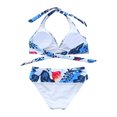 thumbnail image 4 of Traje de baño de bikini hueco con espalda abierta y cintura alta sexy con rayas divididas para mujer de verano Fridja  nalpqowj55100, 4 of 5