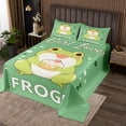 thumbnail image 2 of Erosebridal Child Frog Coverlet Set Queen, Cake Dessert Bedding Set, Kawaii Cartoon Decor 3pcs, 2 of 5