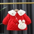 thumbnail image 1 of LOVZFMLL Vestes pour Filles Manteau à Manches Longues à Col Rond Bas à Manches Longues Peluche 1-2 Ans, 1 of 9