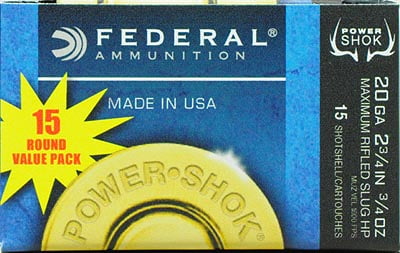 Federal Ammunition 20ga 2 75 Rifled Slug 15pk Walmart Inventory Checker Brickseek