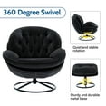 thumbnail image 5 of KINFFICT Accent Swivel Chair with Ottoman, Modern Lounge Chair with Footrest, Comfy Round Armchair with Tufted Design, for Living Room Bedroom, Black, 5 of 6