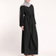thumbnail image 1 of ICHUANYI Clearance Long Sleeve Neck Belt Dress Dress Solid Robe Vintage Elegant Kaftan Fashion(Black, S) ICHUANYI WER2023081111155, 1 of 8