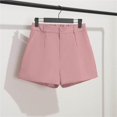 thumbnail image 5 of WTOBBY Ladies' Casual High Waist Suit Shorts with Slimming Effect, Versatile Solid Color Loose Fit for Fashionable Office or Everyday Summer Wear,Pink XL, 5 of 6