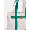 thumbnail image 4 of Free Assembly Women's Small Canvas Tote Handbag, Natural/Green, 4 of 5