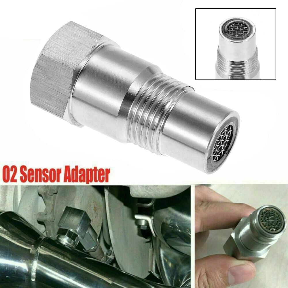 Oxygen Sensor Spacer Stainless 2Pcs 45mm M18 1.5 Check Engine Light Eliminator Adapter Oxygen Sensor Adapter Extender Universal O2 Sensor Spacer Adapter Isolator Extender 