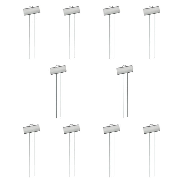 Etiqueta de plantas de plantas de metal 10x Etiqueta de planta para flores de hierbas para uso exterior y interior Plata
