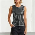 thumbnail image 6 of Admvng Womens Metallic Shiny Sleeveless Tank Tops Crew Neck Party Club Night Out Casual Camisole Blouse, 6 of 7