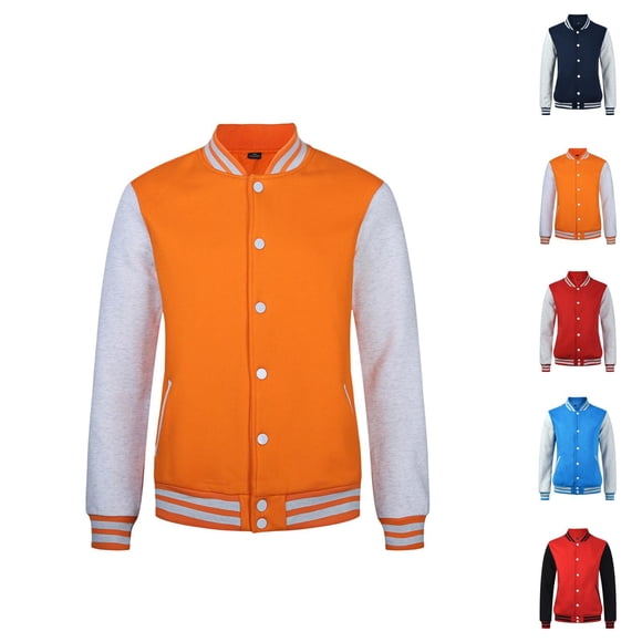 Varsity Baseball Jacket for Women 2025 Long Sleeve Button Casual Letterman Bomber Jackets with Pockets Outerwear