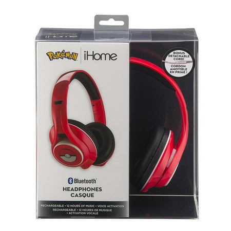 Pokemon Bluetooth Headphones with Microphone, Voice Activation and Bonus Detachable Aux