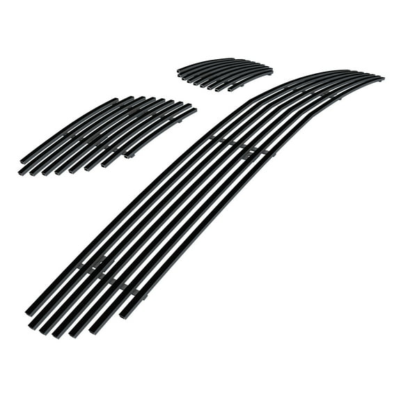 APS Compatible with Pontiac GTO 2004-2006 Black Horizontal Billet Front Grille Grill Insert Combo P81116H