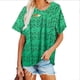 thumbnail image 1 of Mujer Jersey Camisa Recortada Impreso Manga Corta Suelta Suave Transpirable Casual Top Verde XXL, 1 of 7