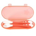 thumbnail image 1 of 2Pcs Portable Infant Feeding Food Fork Spoon NonSlip Baby Tableware Set(Red ), 1 of 4