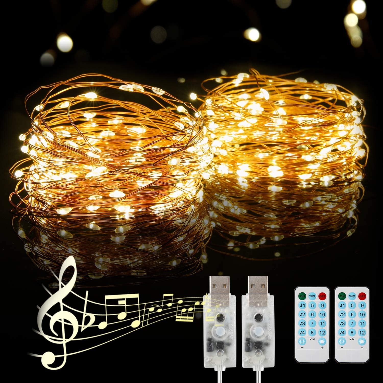 USB Plugin Fairy Lights Warm White for Xmas, Walmart Canada